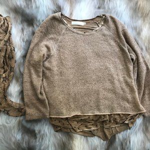 Lightweight Knit Sweater w/ Scarf